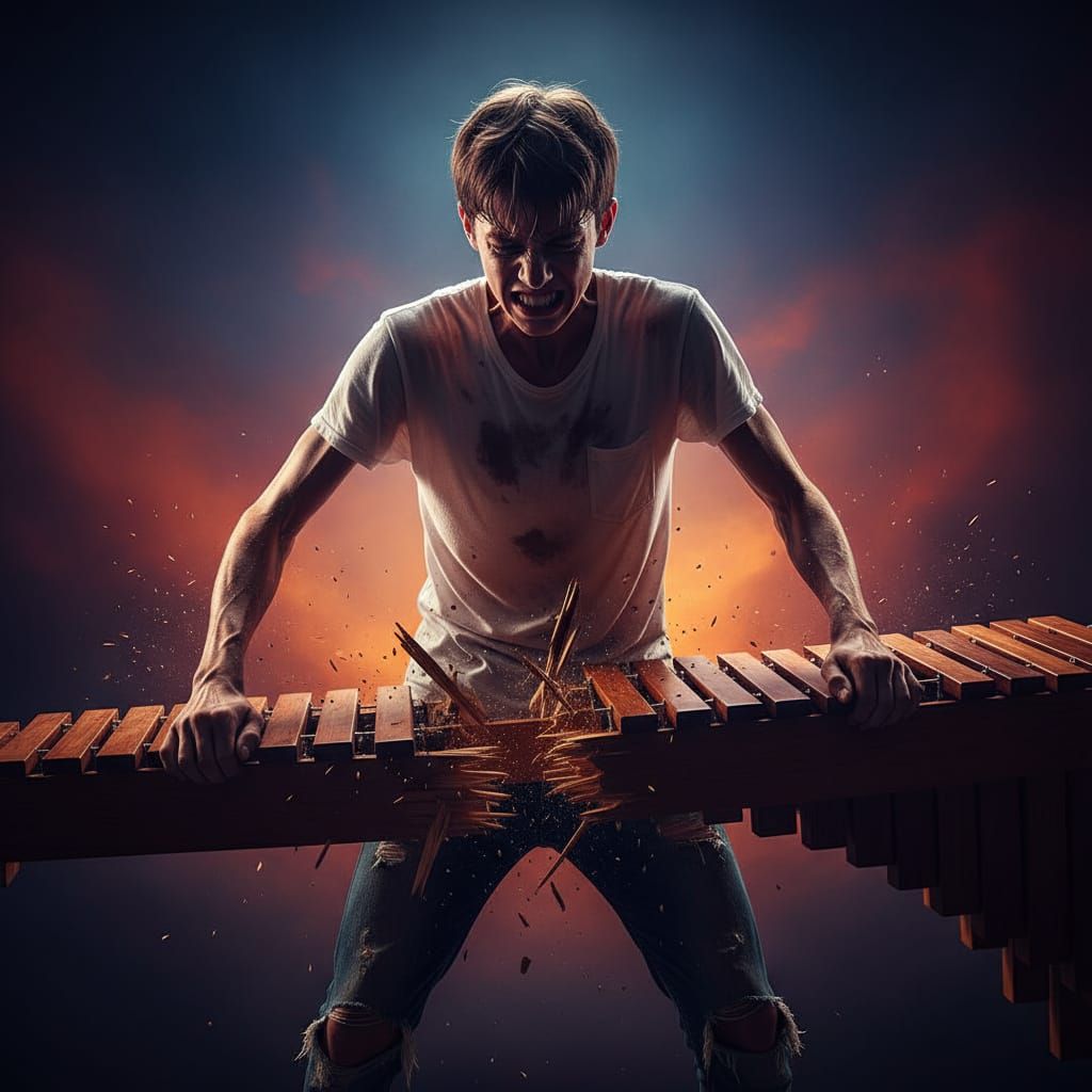 Grant Bilka Struggles to Break Marimba in Hyperrealistic Sty...