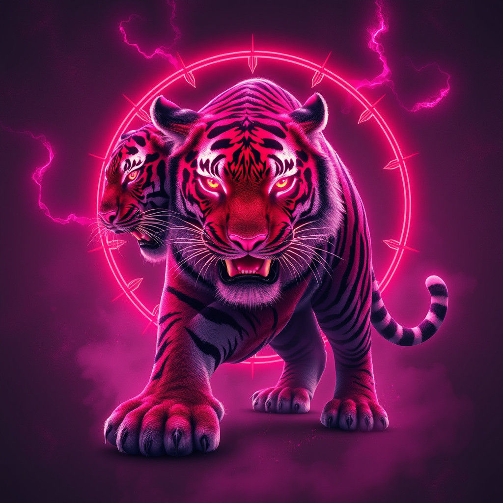 Neon Tiger: A Dance of Light and Color