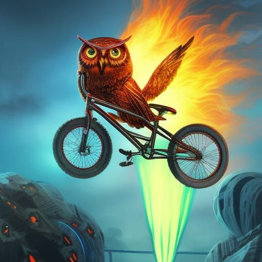 Neon Owl BMX Stunt in Exploding Dimension