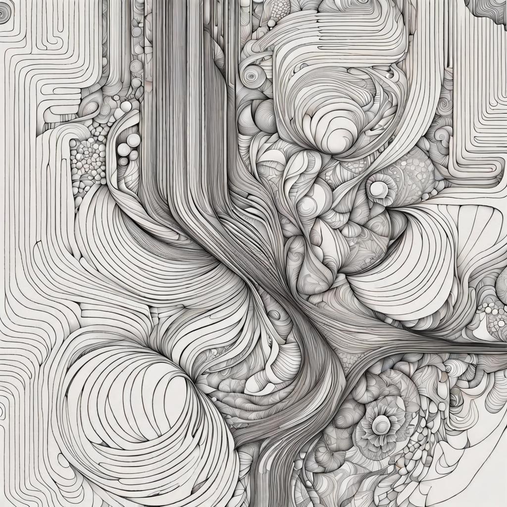 Abstract Line art insanely intricate and meticulously detailed