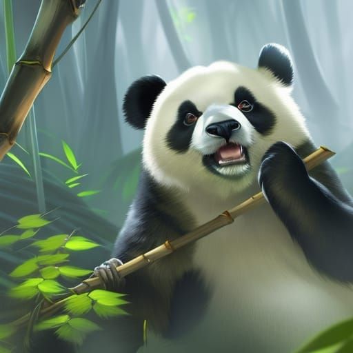 Panda's Bamboo Lunch: Artstation Concept Art