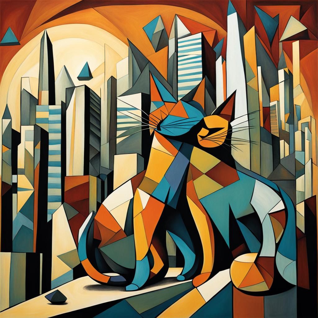 Cubist Cat City: A Feline Conspiracy Unveiled