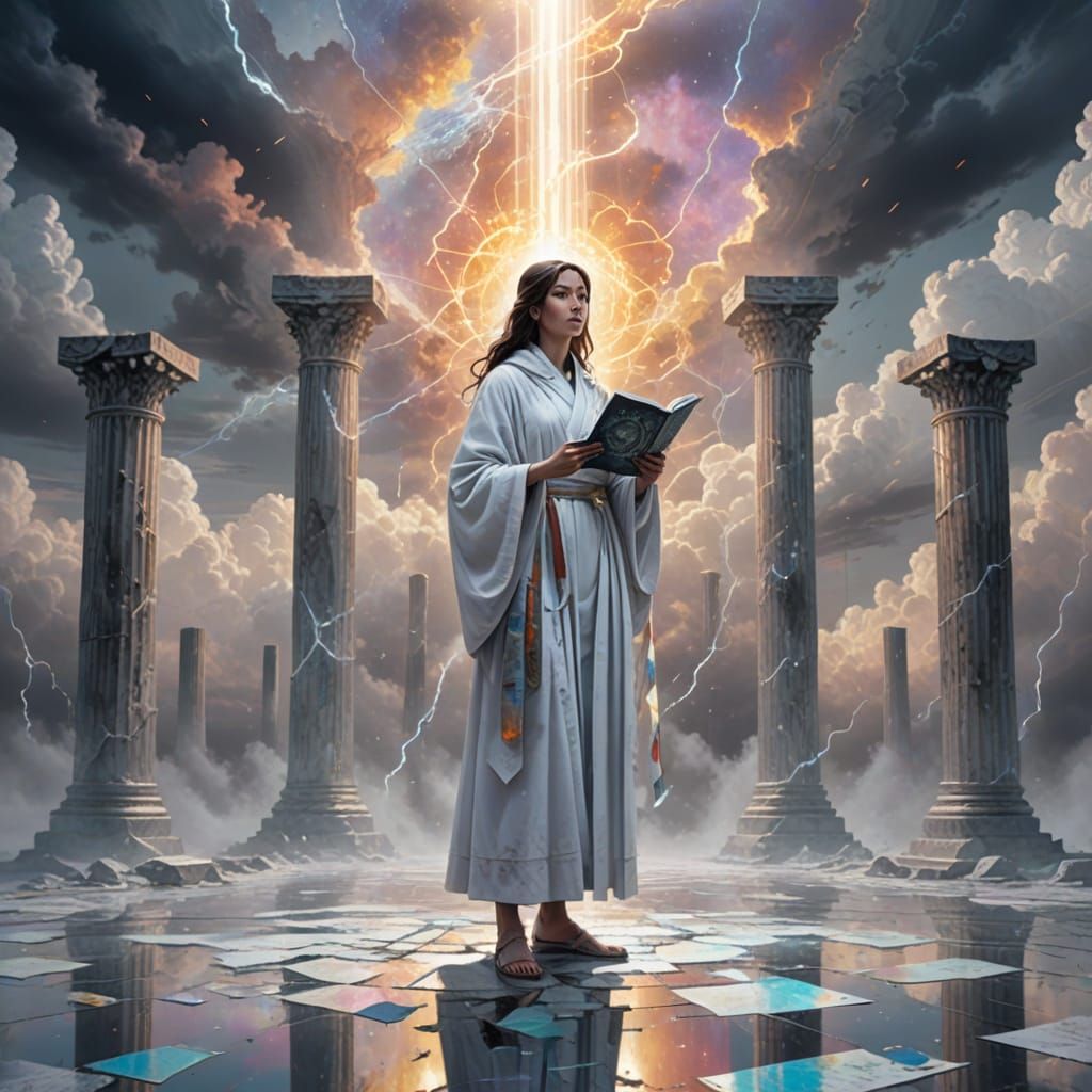 Surreal Goddess Embodies Celestial Power