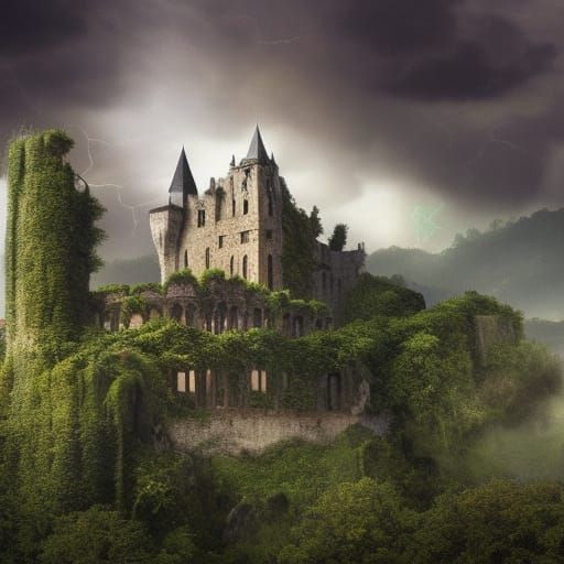 Castle covered in vines