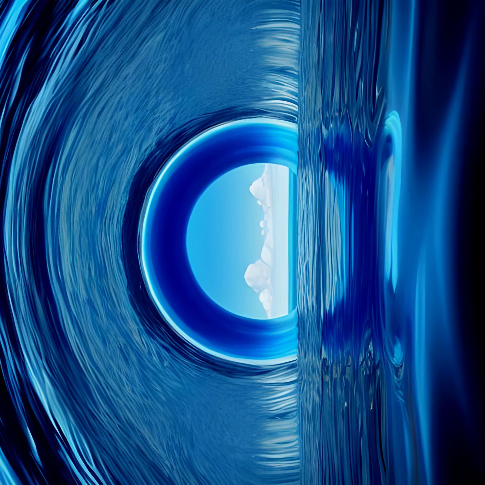 Calm Blue Water Submarine Wake