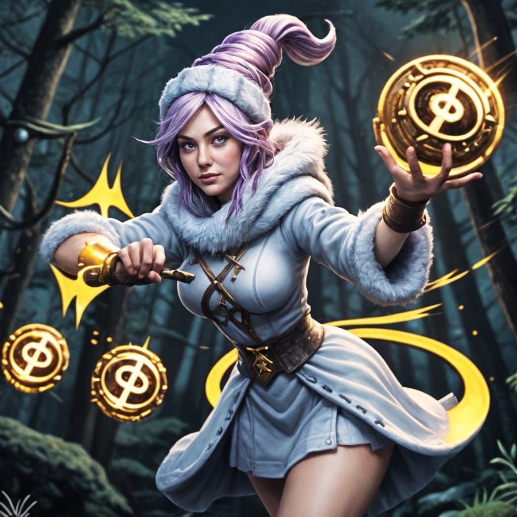 Magic Wizard Surrounded by Nordic Runes