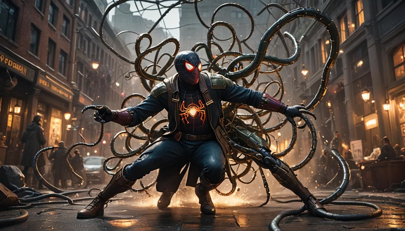Doctor Octopus vs Spider-Man: Dark Fantasy Concept Art