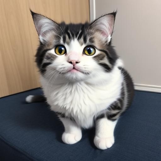Fluffy Kawaii Cat: Adorable AI Art