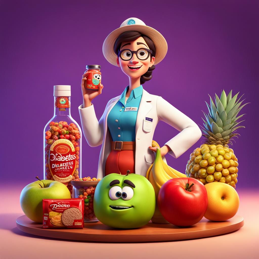 Diabetes Nutritionist in Pixar Disney 3D Style
