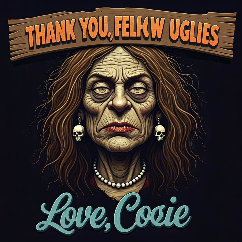 Humorous Grimy Cartoon with Neon Sign