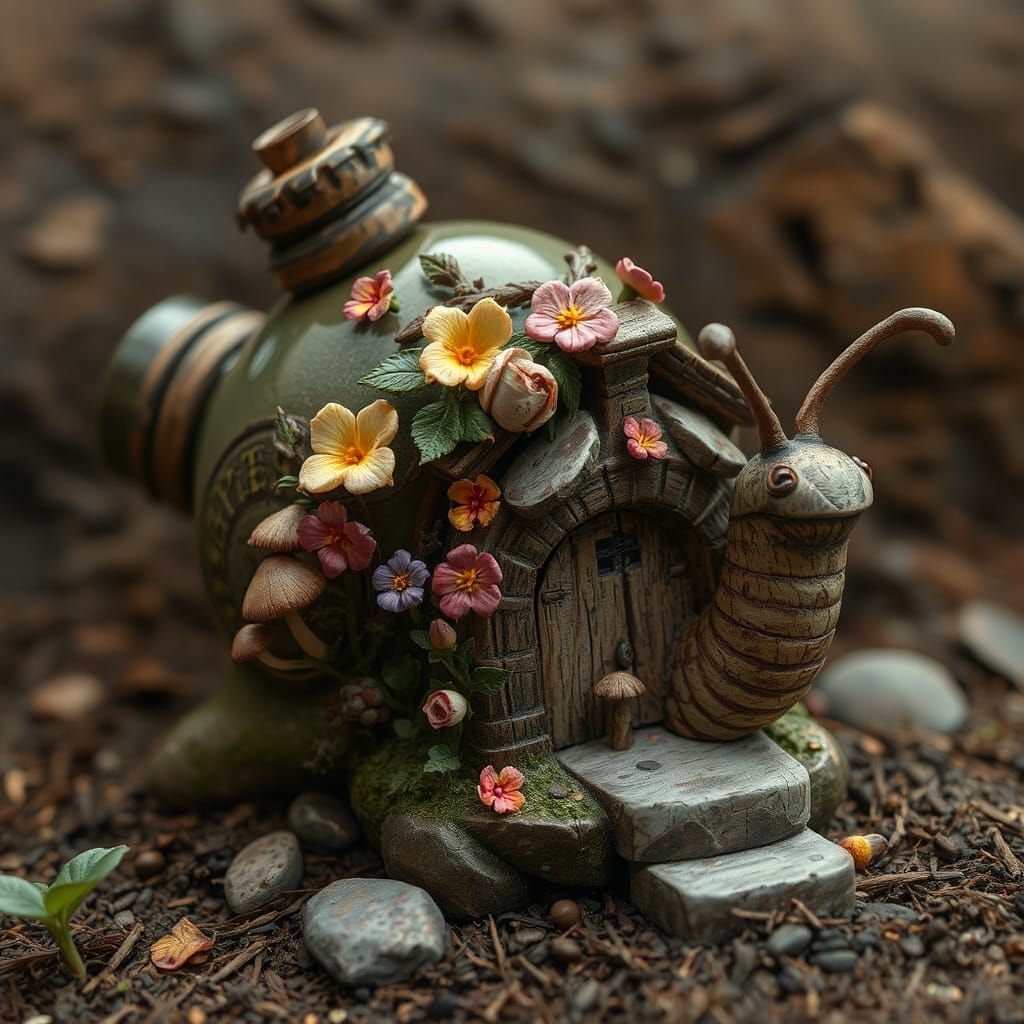 Whimsical Snail House in Fantasy Concept Art Style