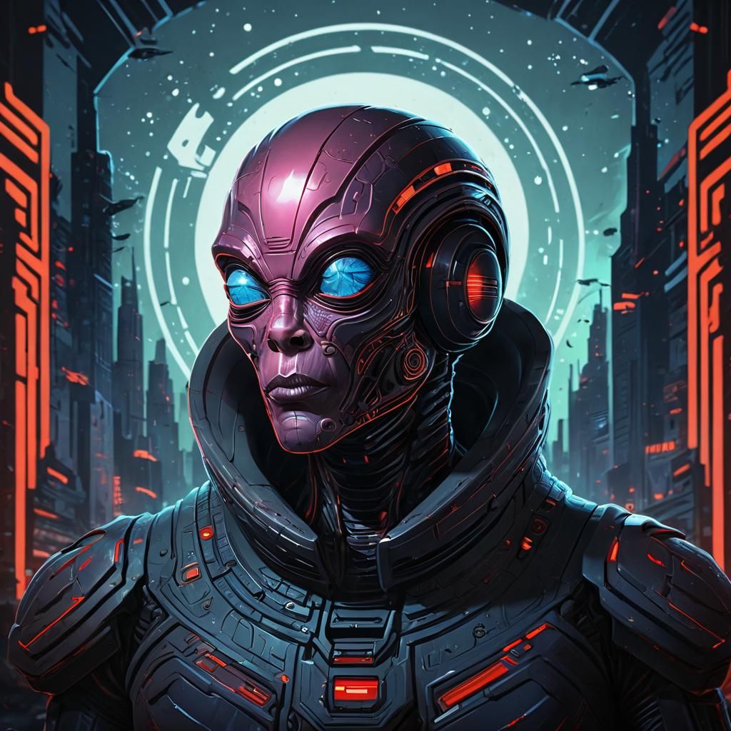 Art Deco Alien Invasion in Dystopian City