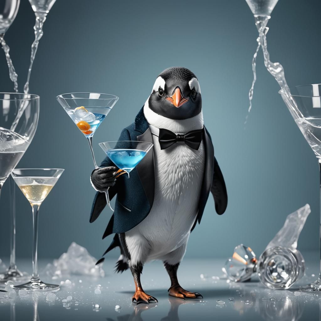 Penguin in Tuxedo with Martini: Concept Art