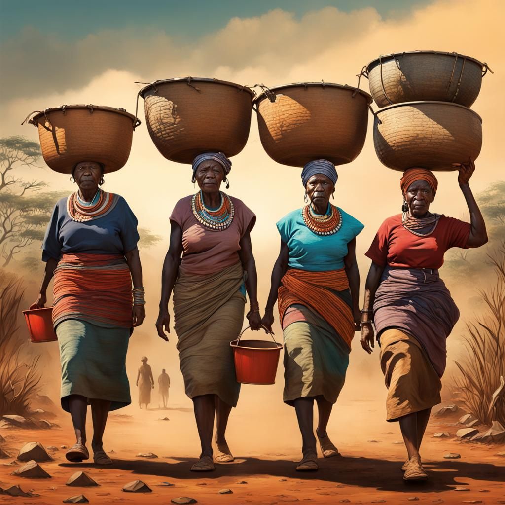 Hyperrealistic Zulu Women with Buckets