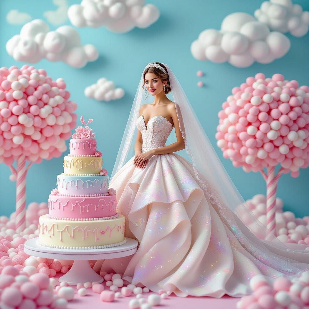 Whimsical Bride in Candy Wonderland