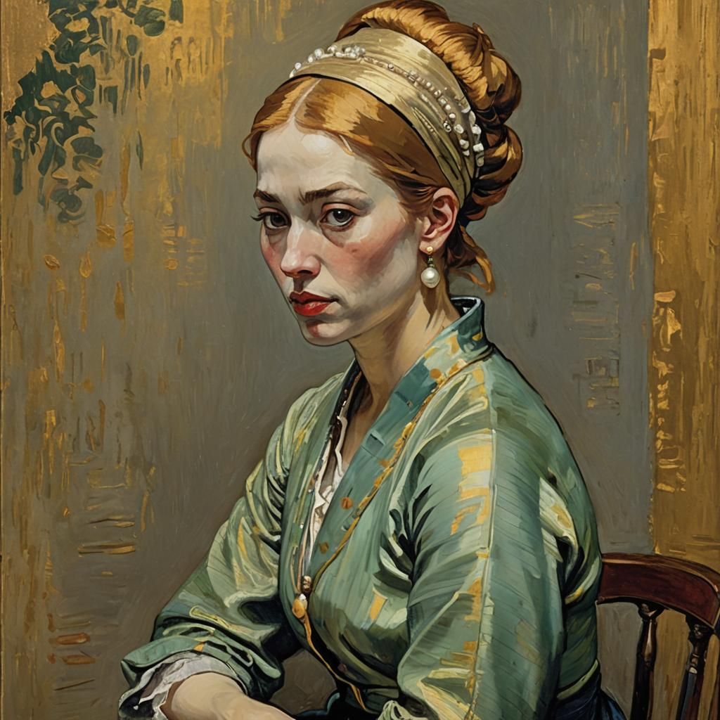 Girl with Pearl Earring: Toulouse Lautrec Style
