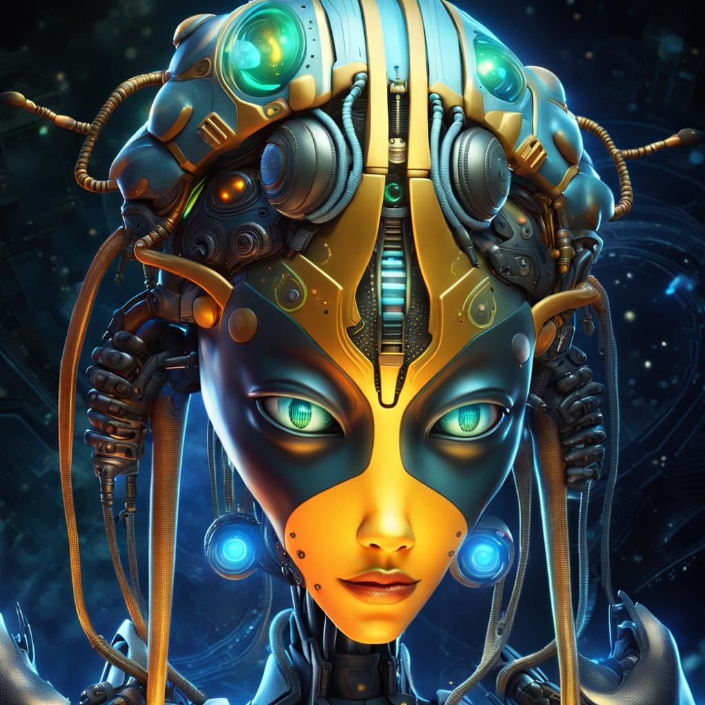 Robotic Cyborg Alien Concept Art in 8K