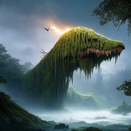 Ivy Unicorn in Swamp: Hyperrealistic Digital Art