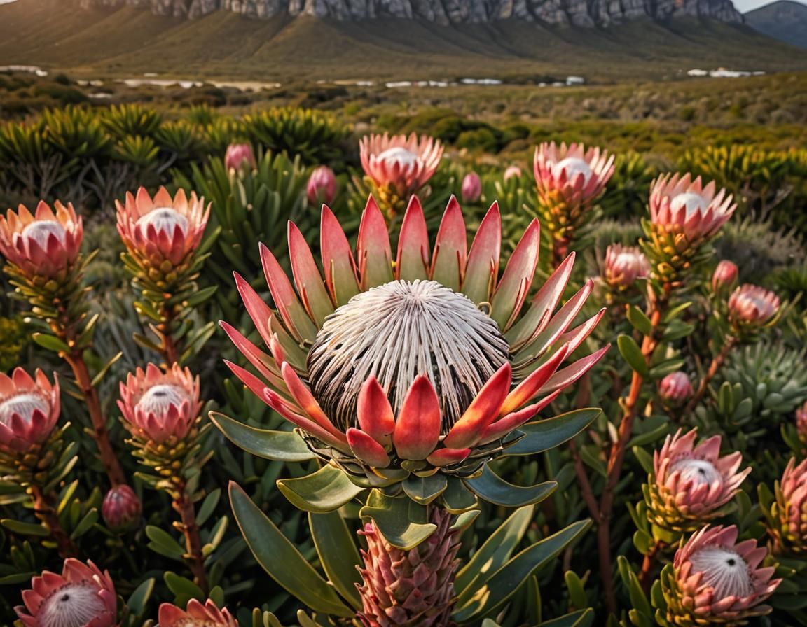 The beautiful Protea in full bloom