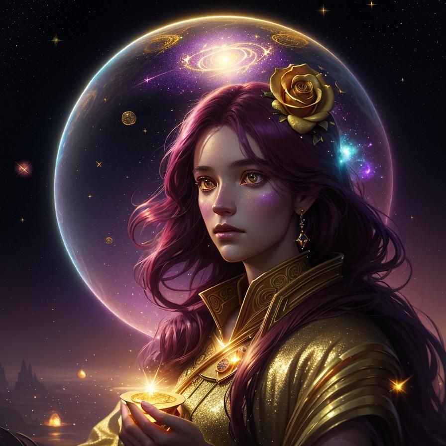 Midnight Rose: A Cosmic Dreamscape Odyssey