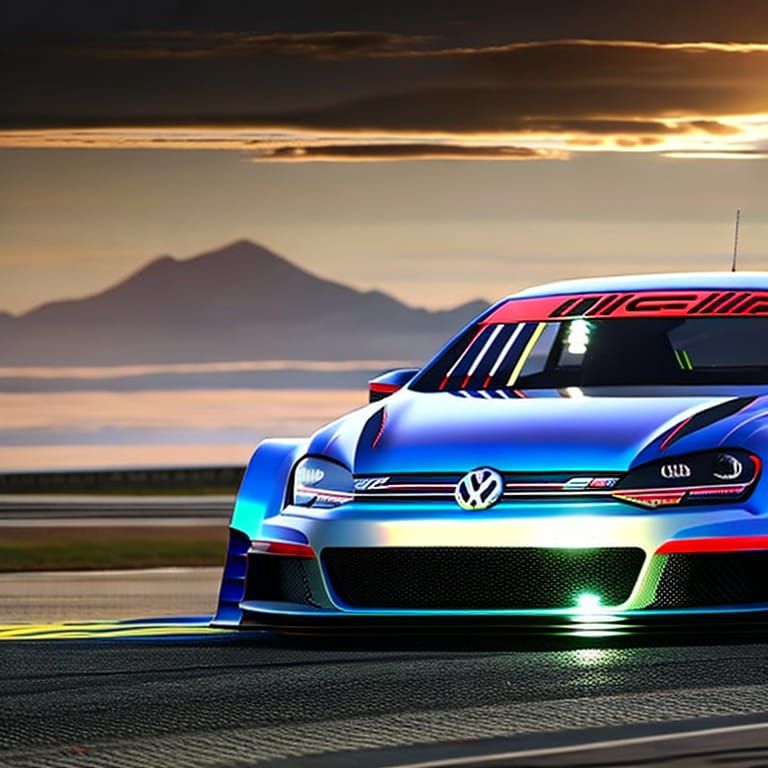 VW GTI Race Car on Track in 4K
