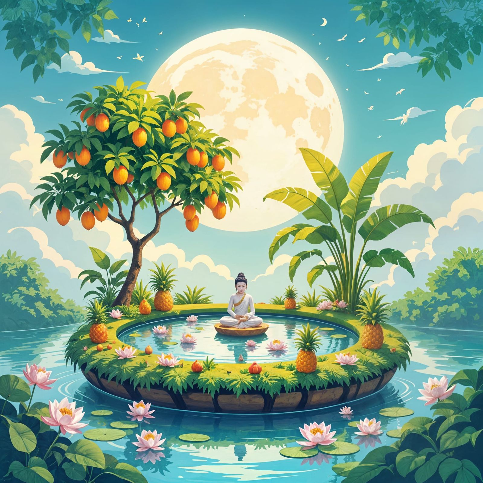 Lush Thai Garden on Floating Island