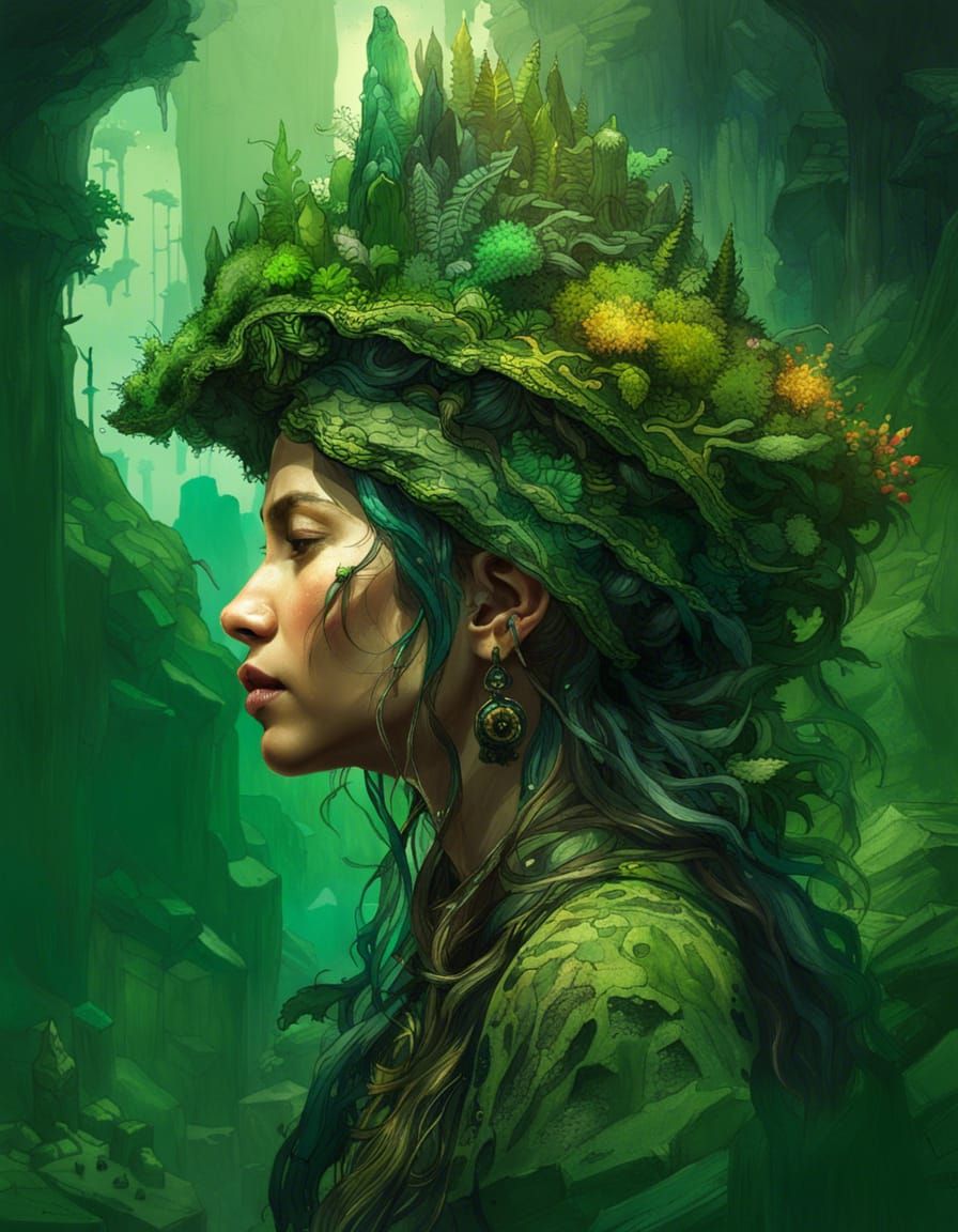 Jungle Mountain Portrait: Fantasycore Masterpiece