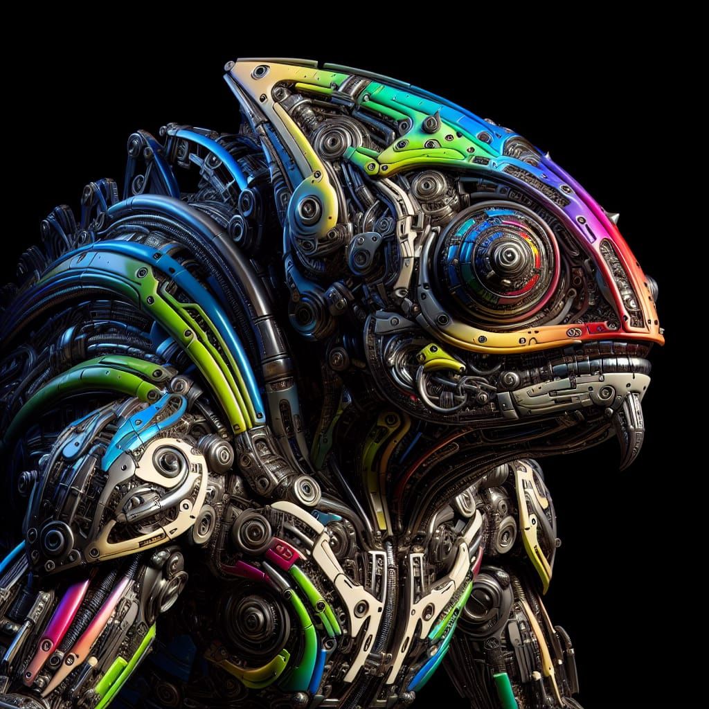 Futuristic Cybernetic Chameleon Warrior in HD
