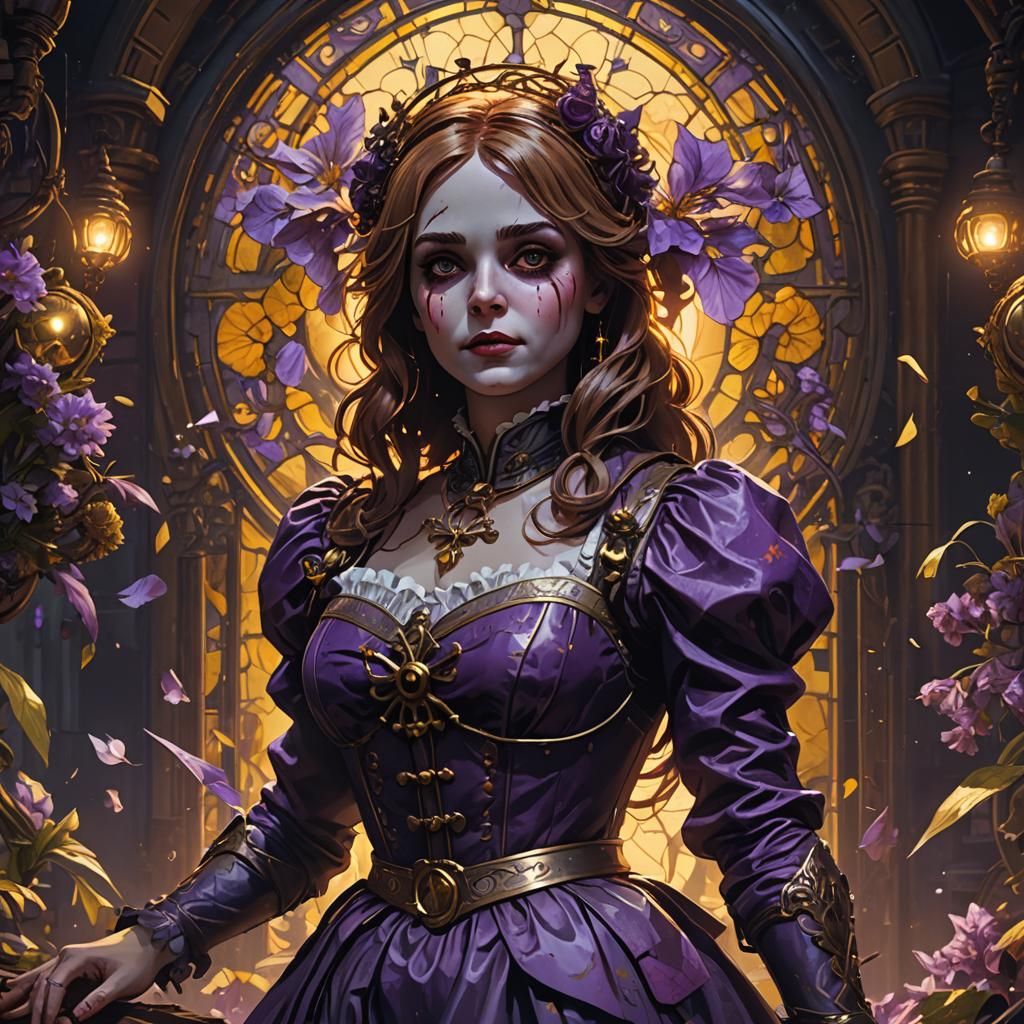 Dark Fantasy Art: Annabelle in Purple and Yellow
