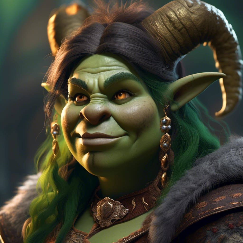 Ogre Princess Portrait in Hyperreal Style