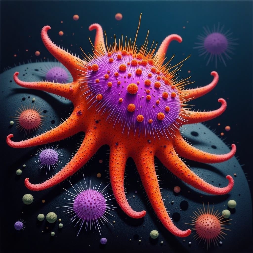 Brightly Colored Crown-of-Thorns Starfish