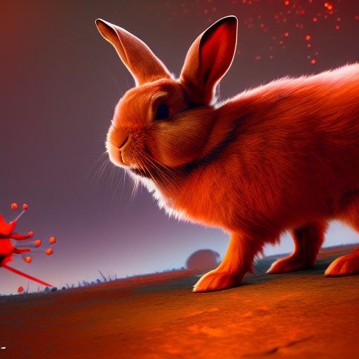 Rabbit Surrounded by Plexus and Red Nova