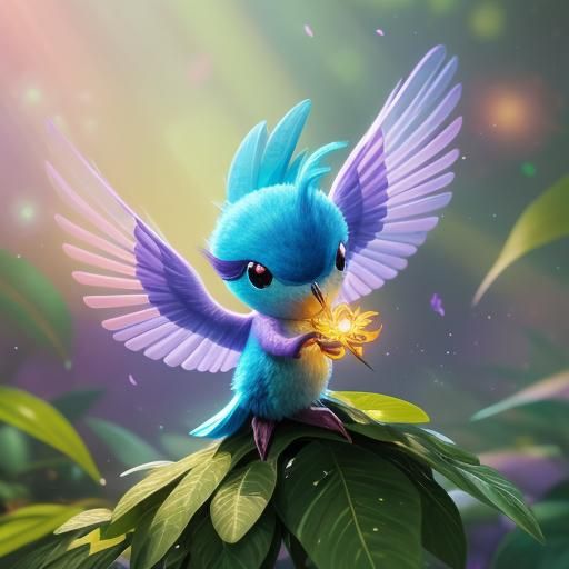 Hummingbird Feeds in Enchanted Forest: 3D Animation