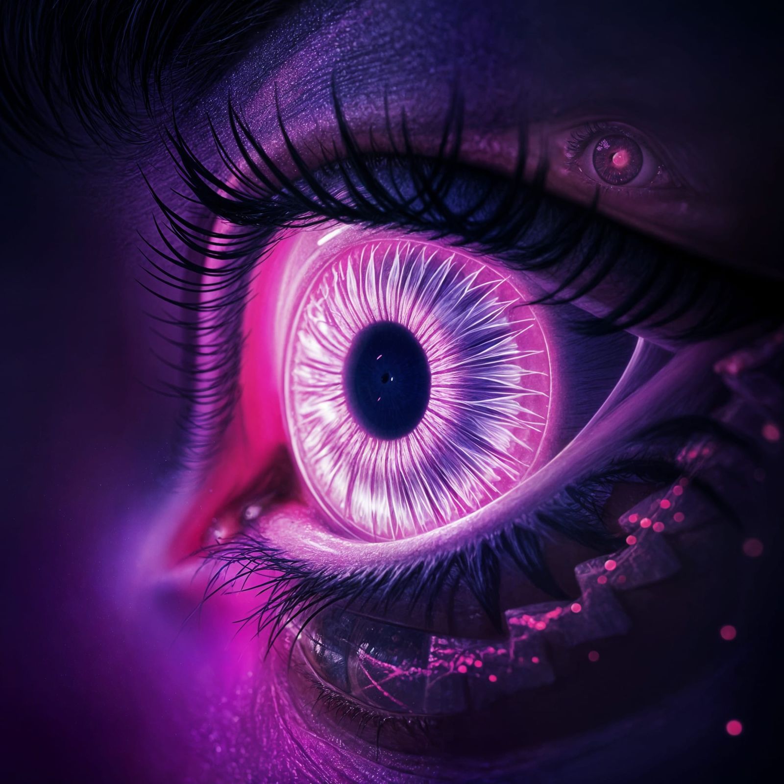Vibrant Hyperrealistic Eye in Deep Fantasy Colors