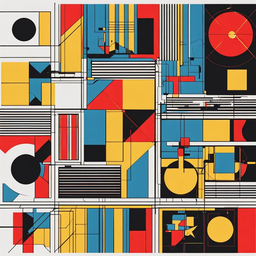 Pop Art T-Shirt Design in Bauhaus Style