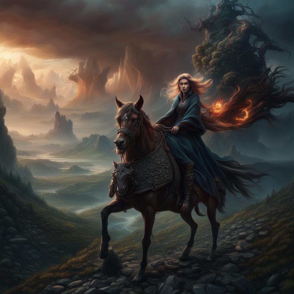 Epic Wild Witch Ride in Digital Matte Painting