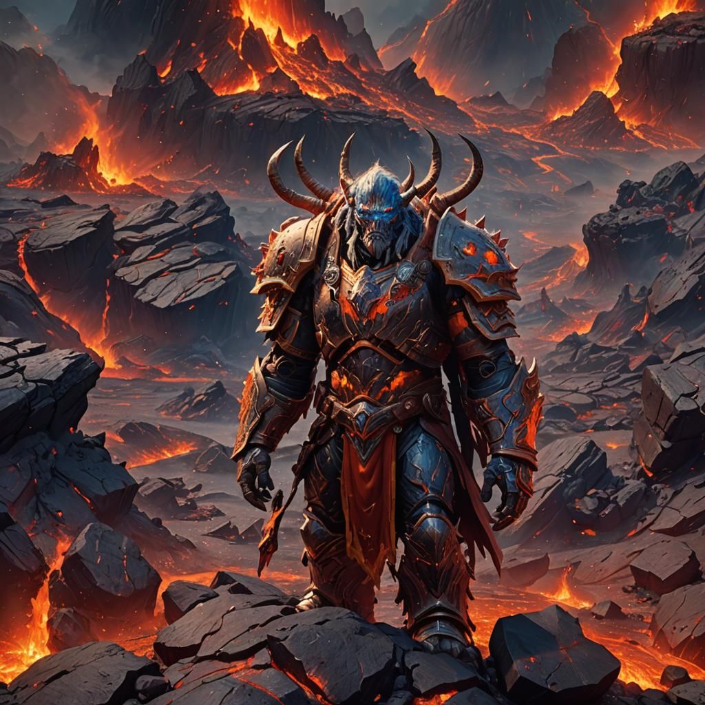 Magmadar in Lava Landscape: Matte Painting Style