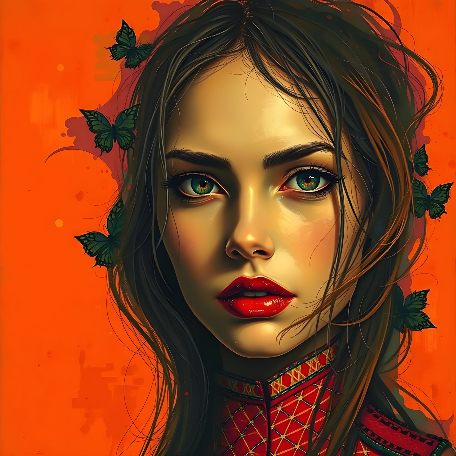 Abstract Chrysomania in Orange Color Fields