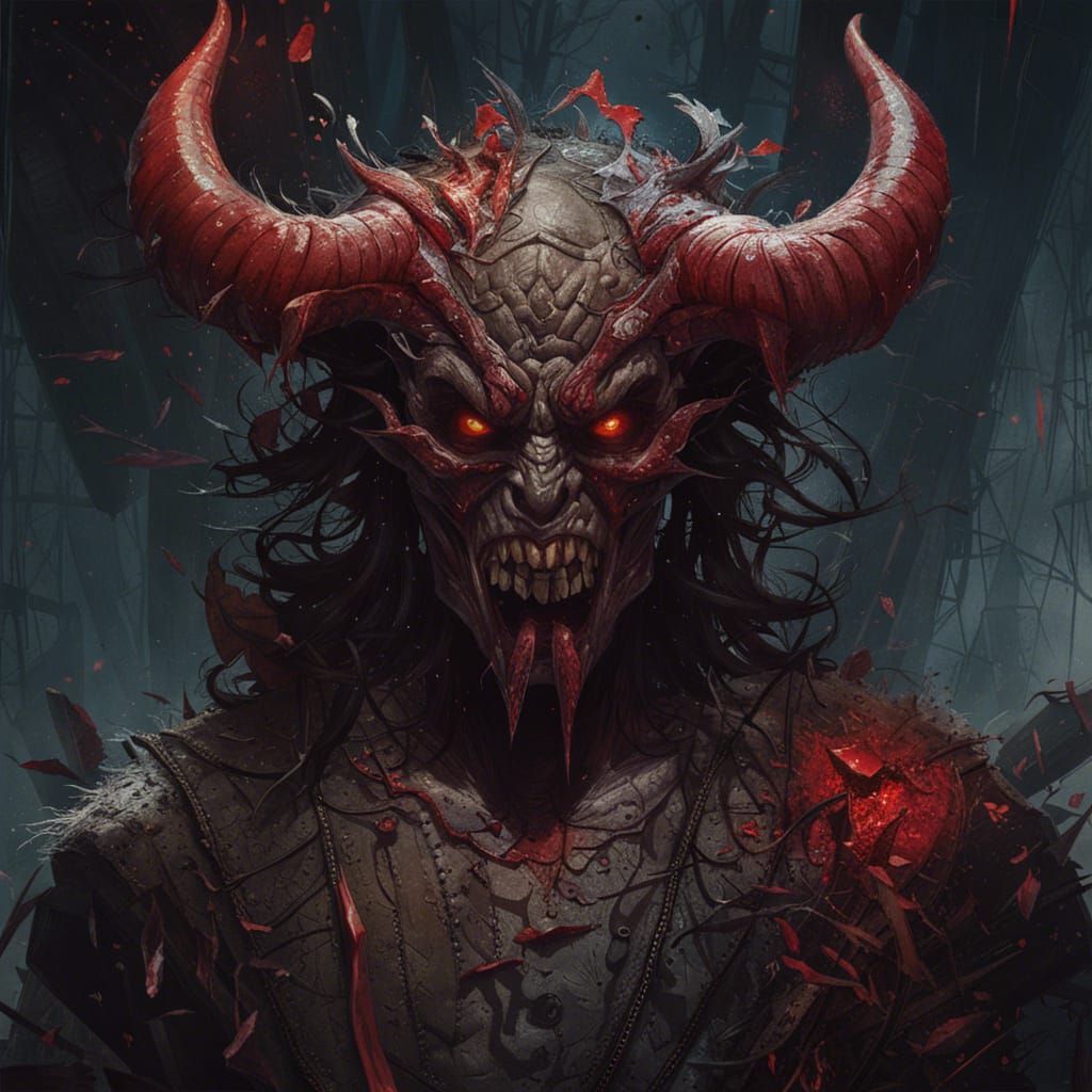 Detailed Demon Portrait in Fantasy Art Style