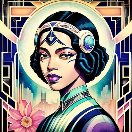 Elegant Art Deco Portrait of an African American Man