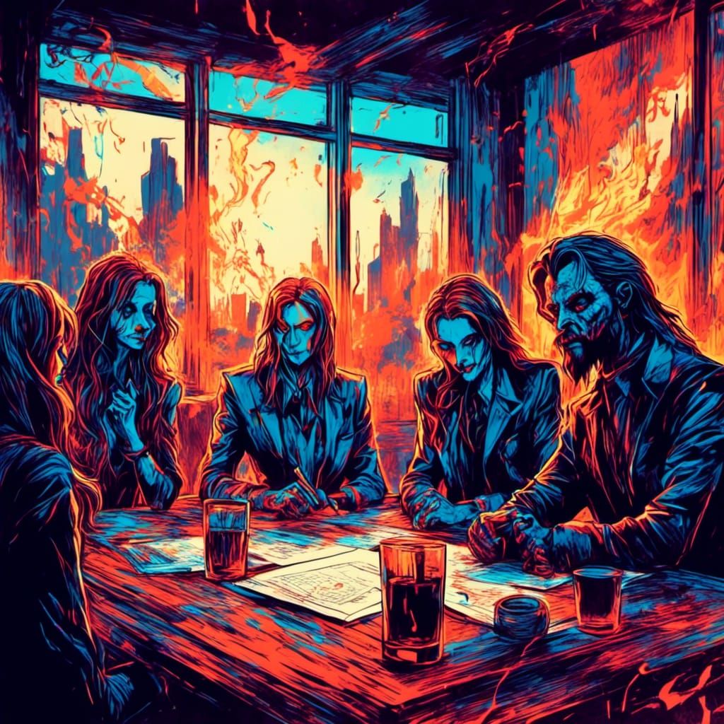 Corporate Conference Room in Modern Art Style