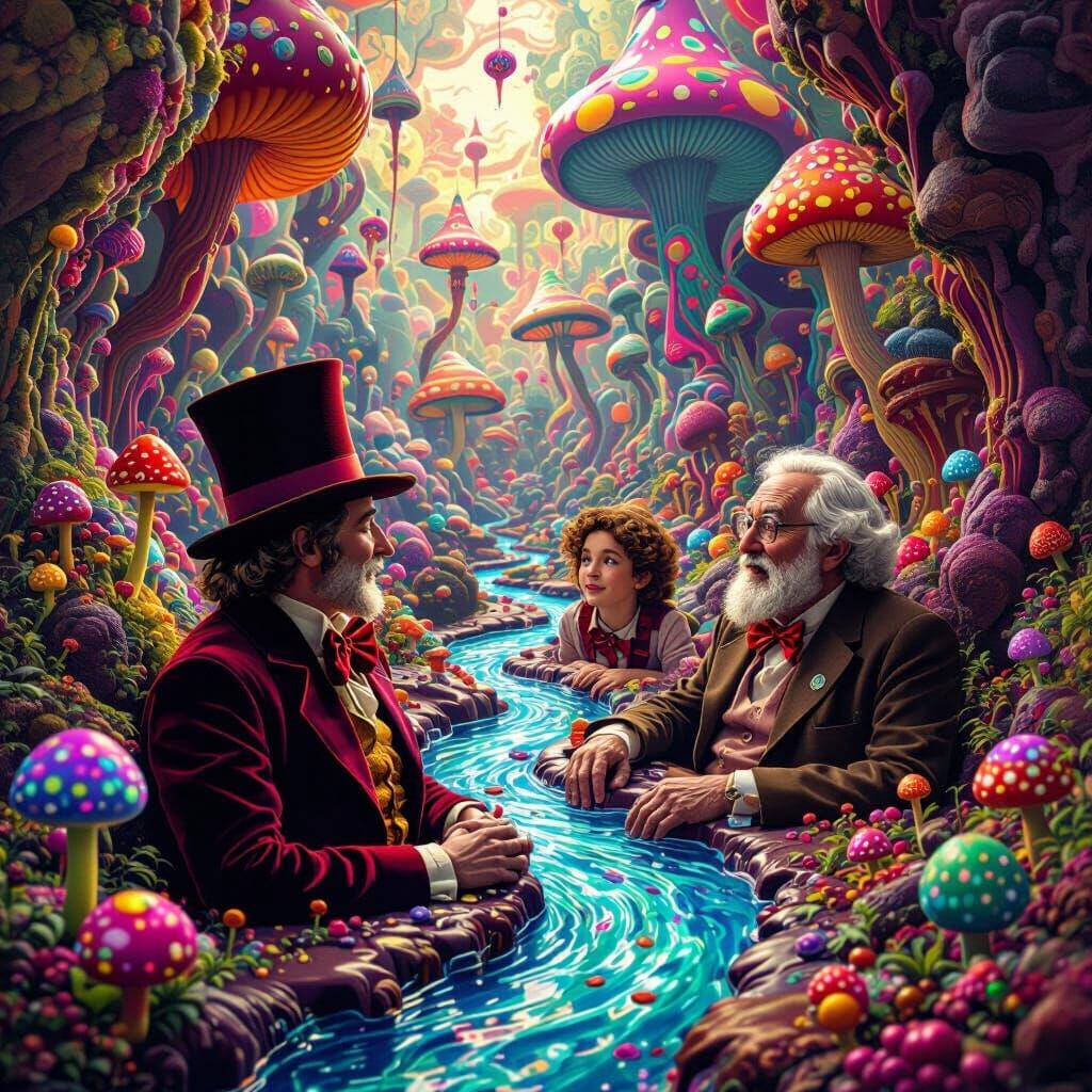 Psychedelic Chocolate Factory Trip in Surreal Style
