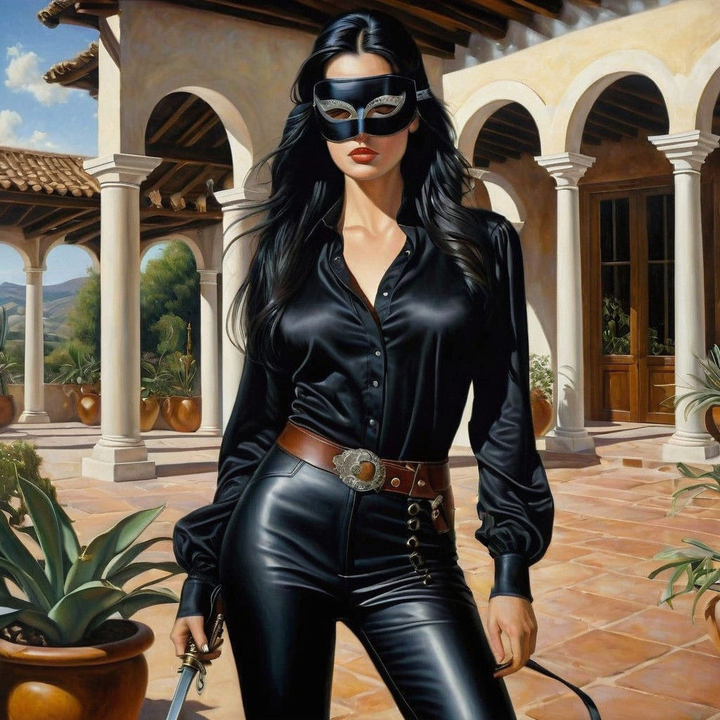 Stunningly Beautiful Woman En Garde in a Hacienda