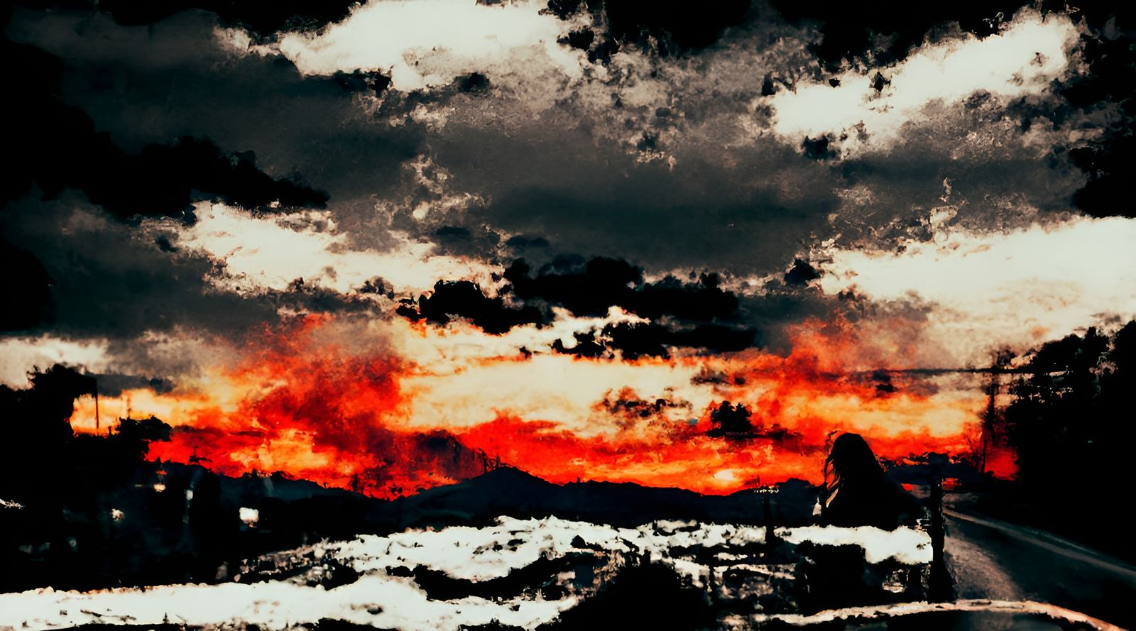 Infernal Mountain Landscape of Isolation and Yearning