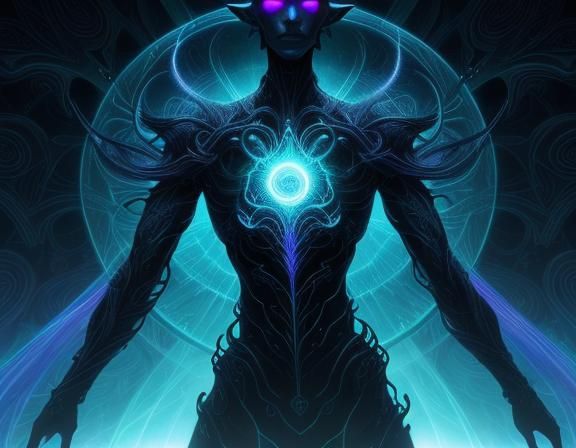 DMT Machine Elf in a Neon Cube