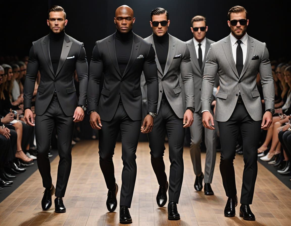 Muscular Bodybuilders Strut Down High-End Fashion Runway