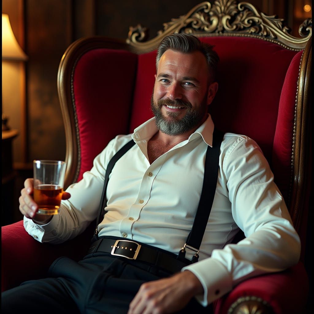 Scottish-Inspired Santa Claus in Luxurious Winter Setting