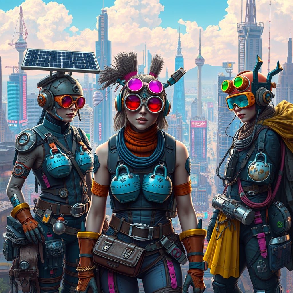 Solarpunk Utopia in a Futuristic Metropolis