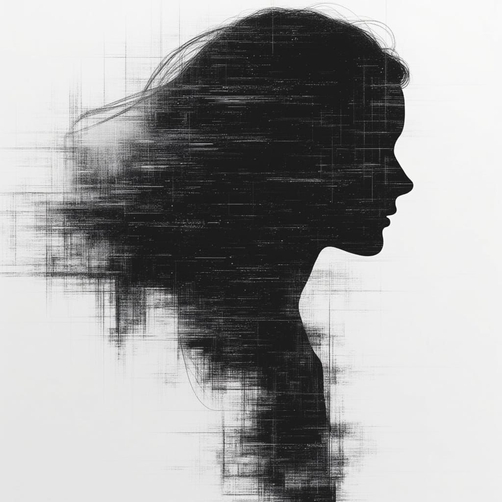 Monochromatic Digital Art in Cyberpunk Style