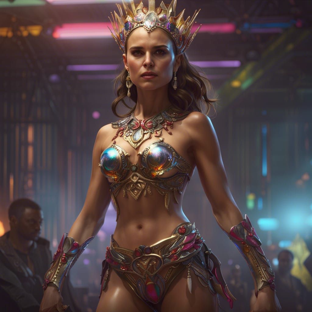 Metal Bikini Queen in Hyperdetailed Splash Art